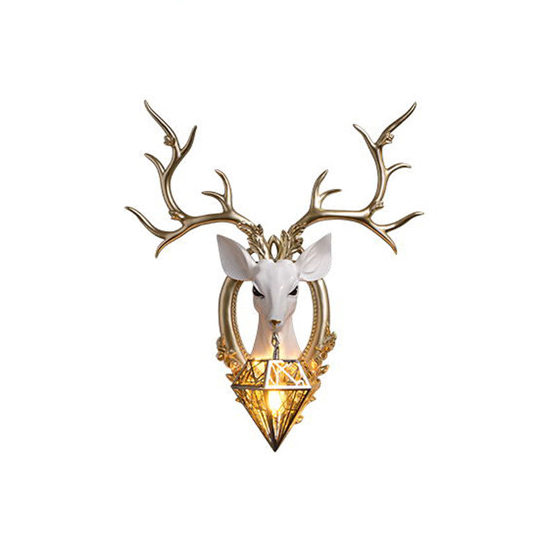 Creative Deer Wall Lighting Fixture Contemporary Crystal Wall Mount Light
