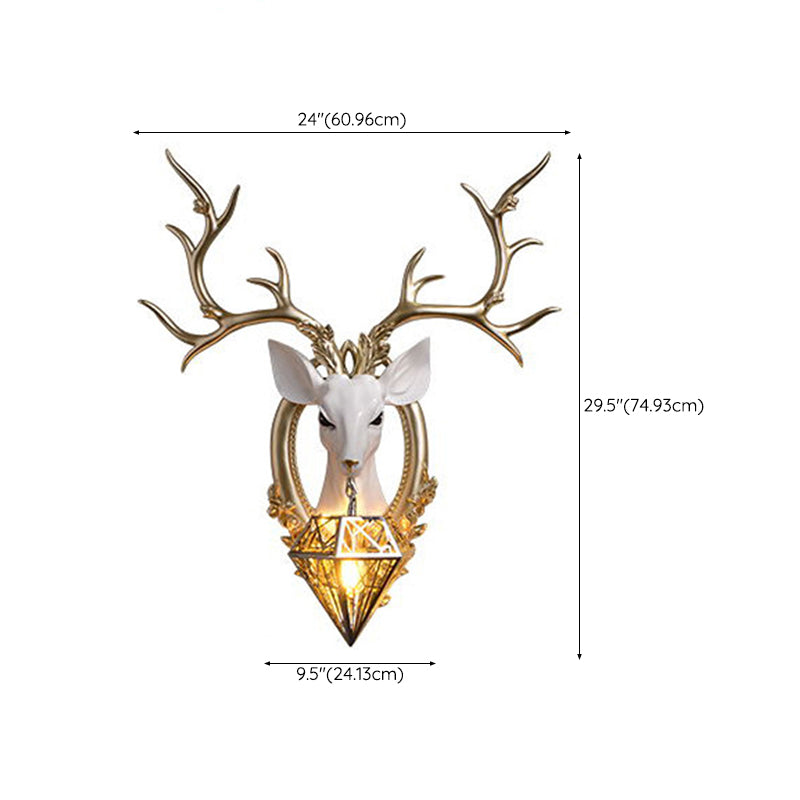Creative Deer Wall Lighting Fixture Contemporary Crystal Wall Mount Light