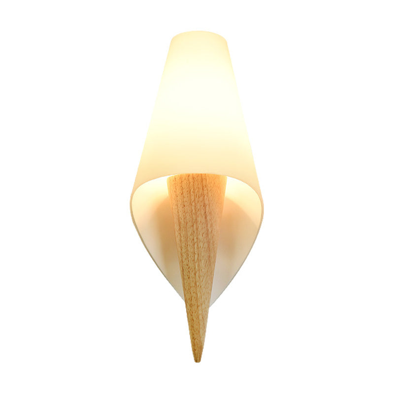 Modern Unique Shape Wall Mount Light Fixture Wood 1 Light Wall Mounted Lighting