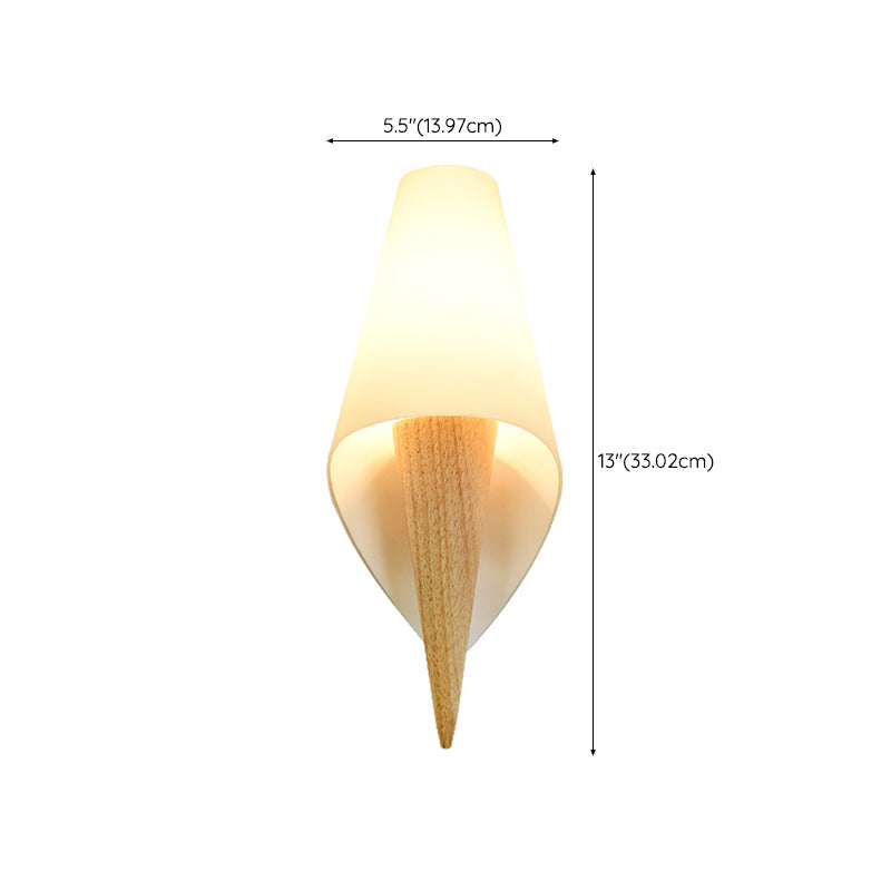 Modern Unique Shape Wall Mount Light Fixture Wood 1 Light Wall Mounted Lighting