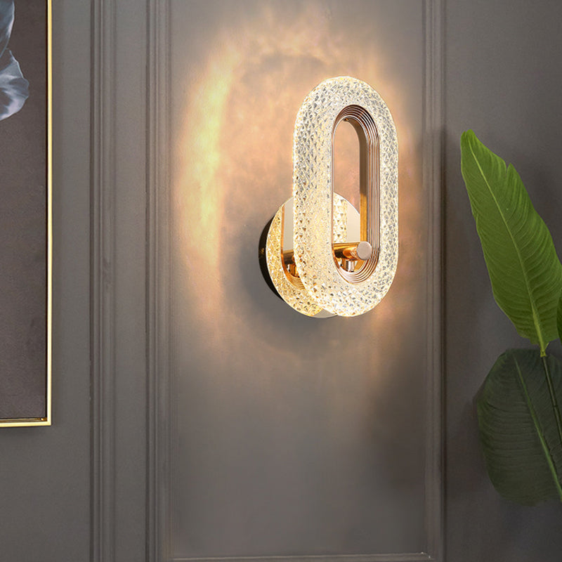 Modern Armed Sconce Light Faceted Crystal 1 Light Wall Lamp for in Clear