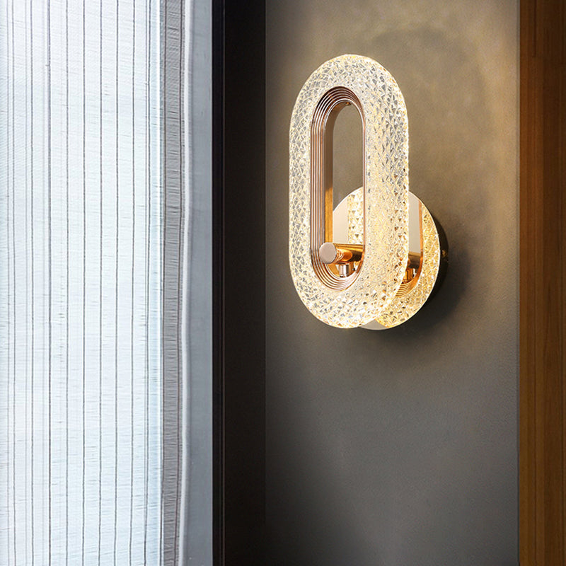 Modern Armed Sconce Light Faceted Crystal 1 Light Wall Lamp for in Clear