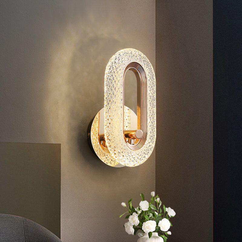 Modern Armed Sconce Light Faceted Crystal 1 Light Wall Lamp for in Clear