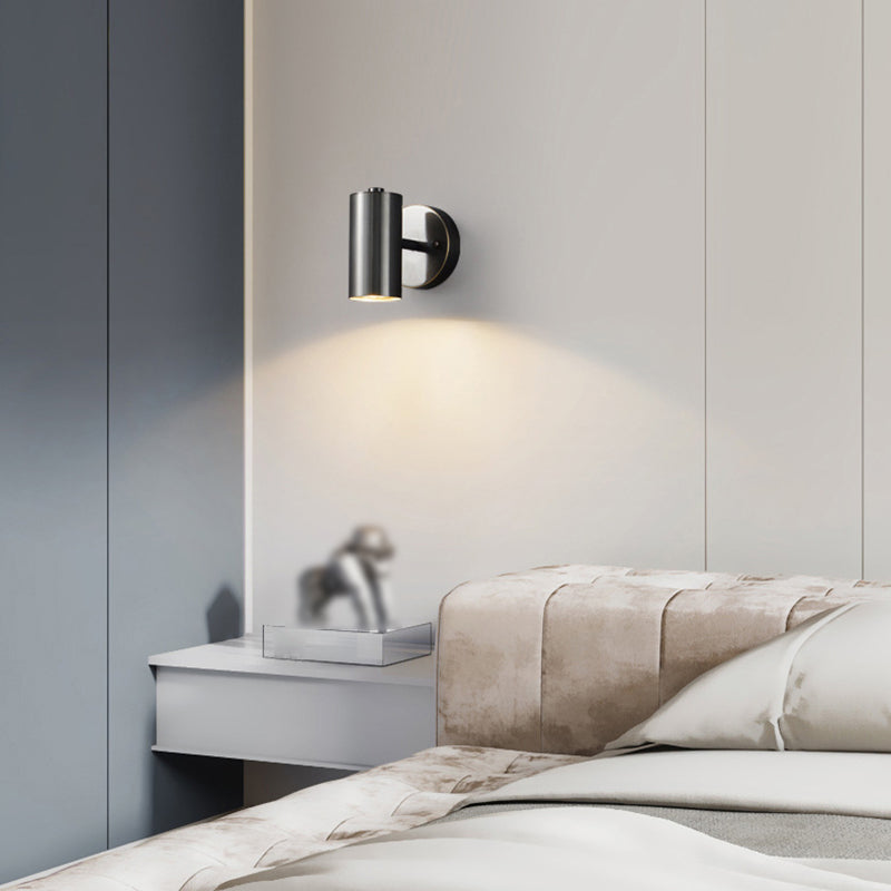 1-Light Cylinder Wall Sconce Lighting Modern Metal Wall Sconces