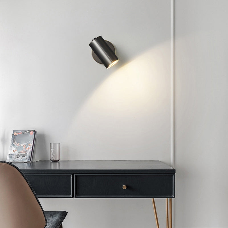 1-Light Cylinder Wall Sconce Lighting Modern Metal Wall Sconces