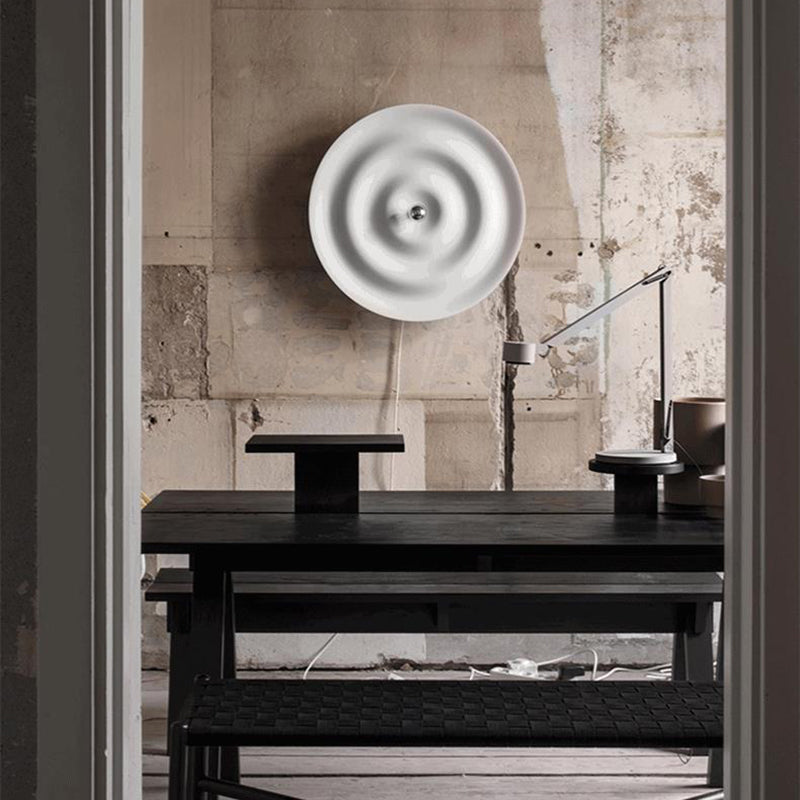 Modern Metal Wall Sconce Circular Shape Wall Light with Aluminum Shade for Bedroom