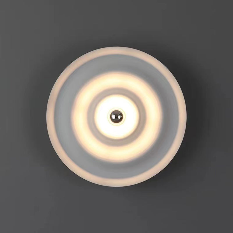 Modern Metal Wall Sconce Circular Shape Wall Light with Aluminum Shade for Bedroom