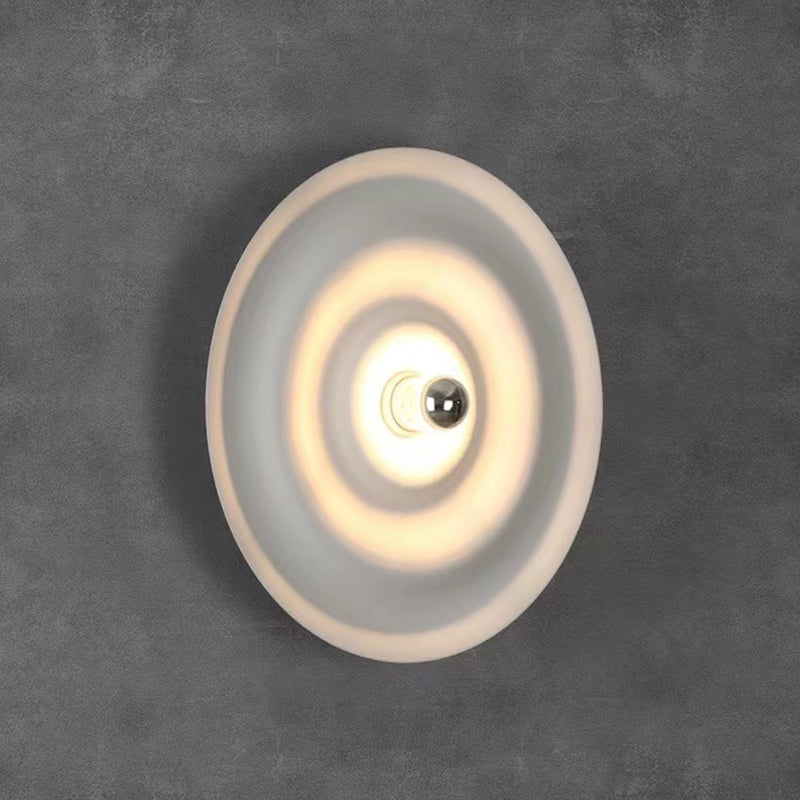 Modern Metal Wall Sconce Circular Shape Wall Light with Aluminum Shade for Bedroom