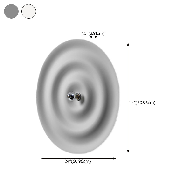 Modern Metal Wall Sconce Circular Shape Wall Light with Aluminum Shade for Bedroom