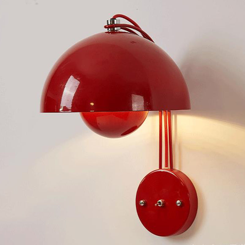 Modern Wall Sconce Circular Shape Wall Light with Metal Shade for Bedroom