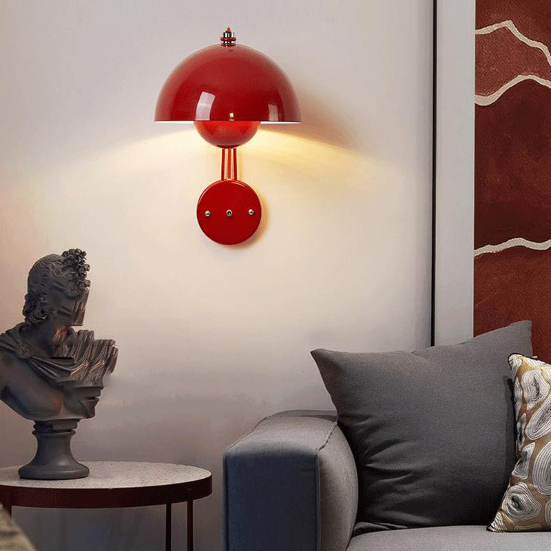 Modern Wall Sconce Circular Shape Wall Light with Metal Shade for Bedroom