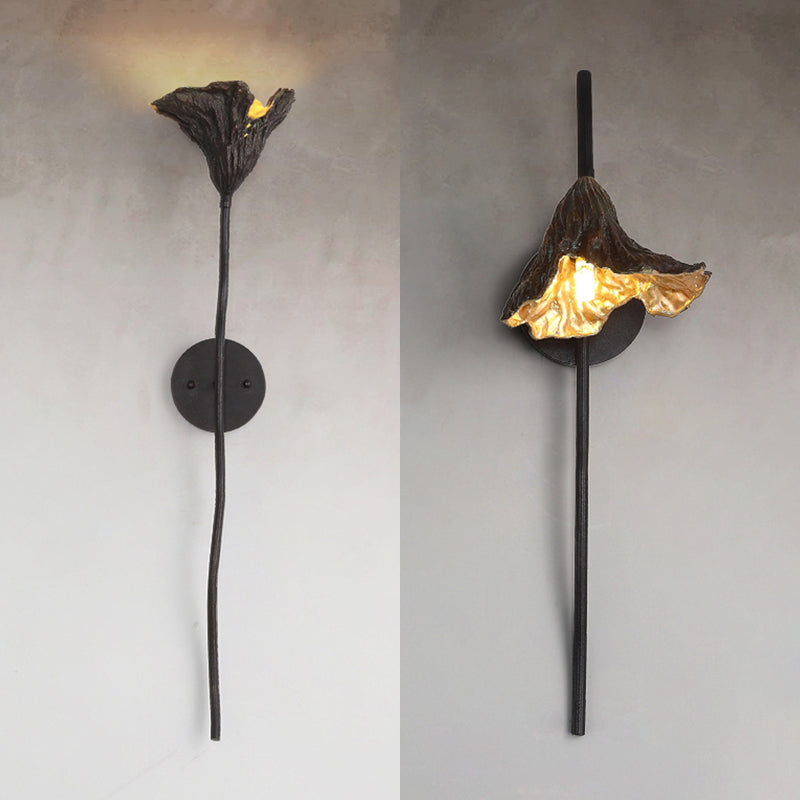 Modern Wall Sconce Flower Shape Wall Light with Metal Shade for Bedroom