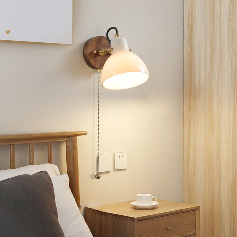 1-Light Simple Wall Lamp Modern Wall Mount Lamp with Glass Shade for Bedroom