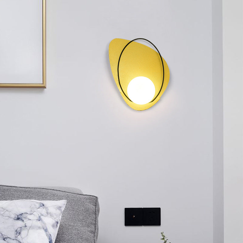 Postmodern Wall Lamp 1-Light Wall Mount Lamp with Glass Shade for Bedroom