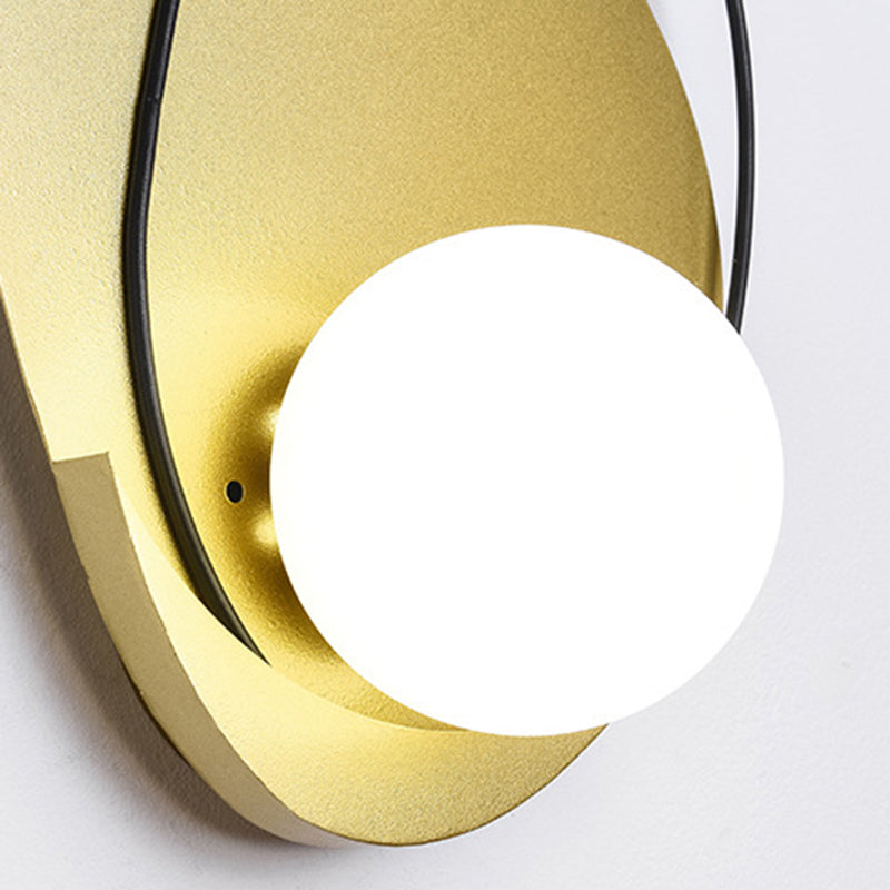 Postmodern Wall Lamp 1-Light Wall Mount Lamp with Glass Shade for Bedroom