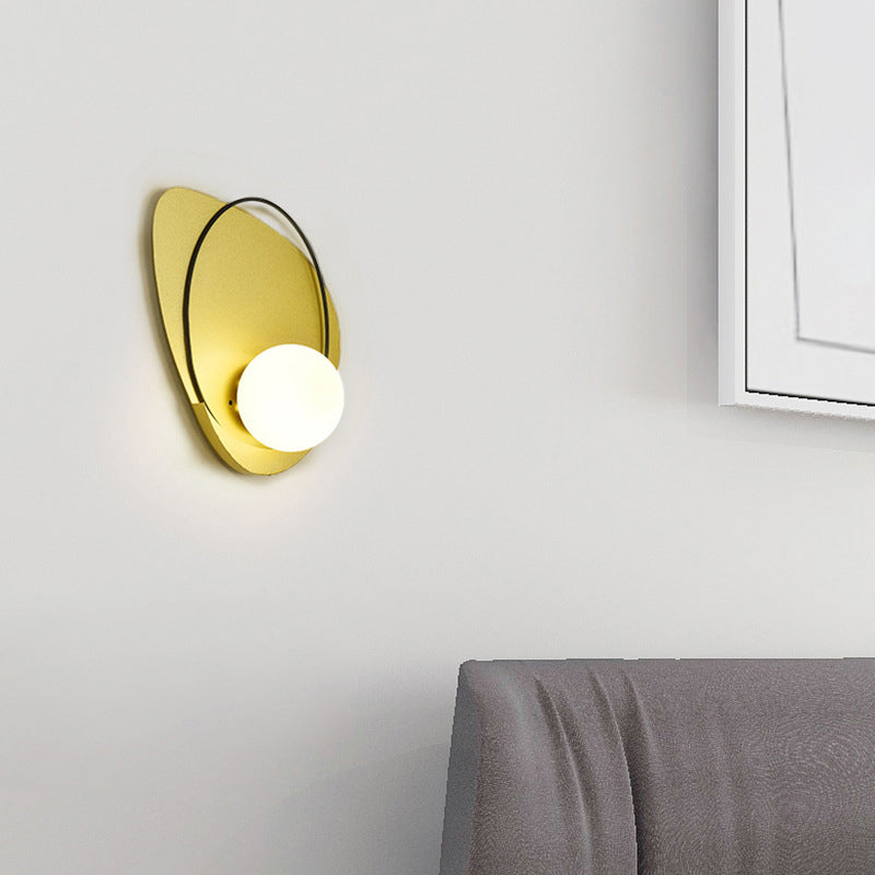 Postmodern Wall Lamp 1-Light Wall Mount Lamp with Glass Shade for Bedroom
