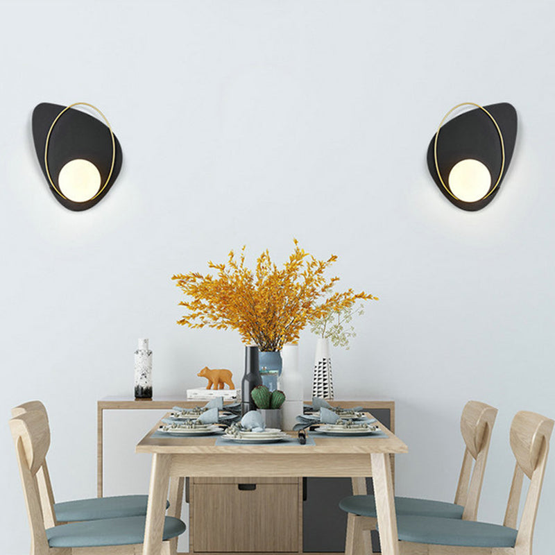 Postmodern Wall Lamp 1-Light Wall Mount Lamp with Glass Shade for Bedroom