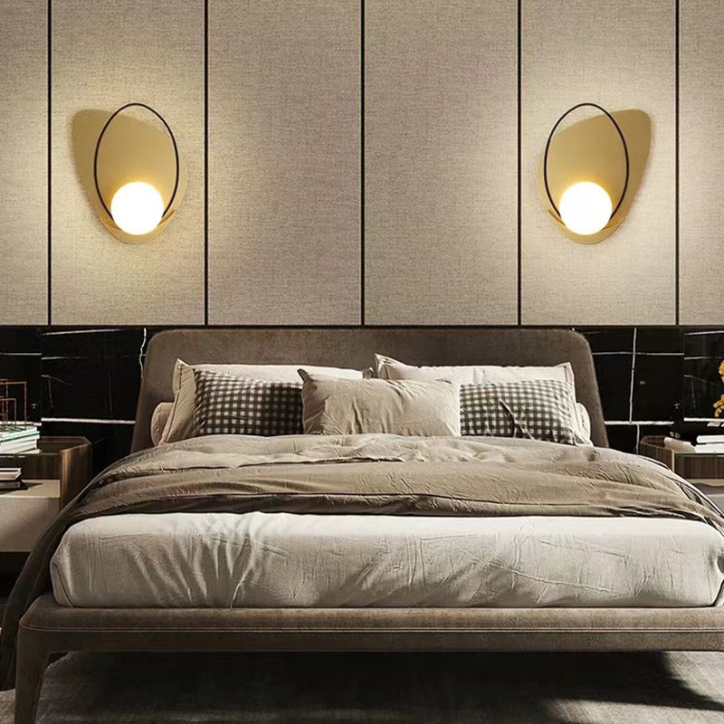 Postmodern Wall Lamp 1-Light Wall Mount Lamp with Glass Shade for Bedroom