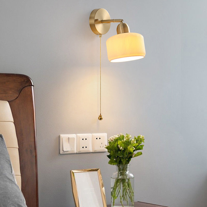 Postmodern Wall Lamp 1-Light Wall Mount Lamp with Ceramics Shade for Bedroom