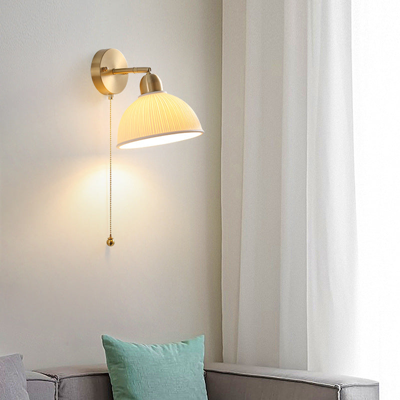 Postmodern Wall Lamp 1-Light Wall Mount Lamp with Ceramics Shade for Bedroom