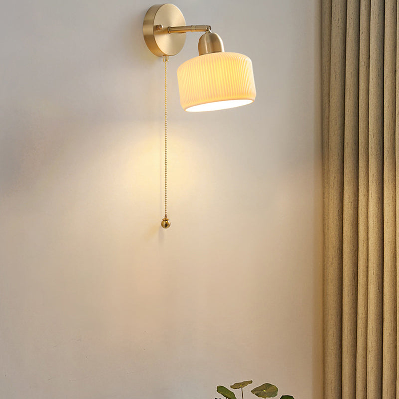 Postmodern Wall Lamp 1-Light Wall Mount Lamp with Ceramics Shade for Bedroom
