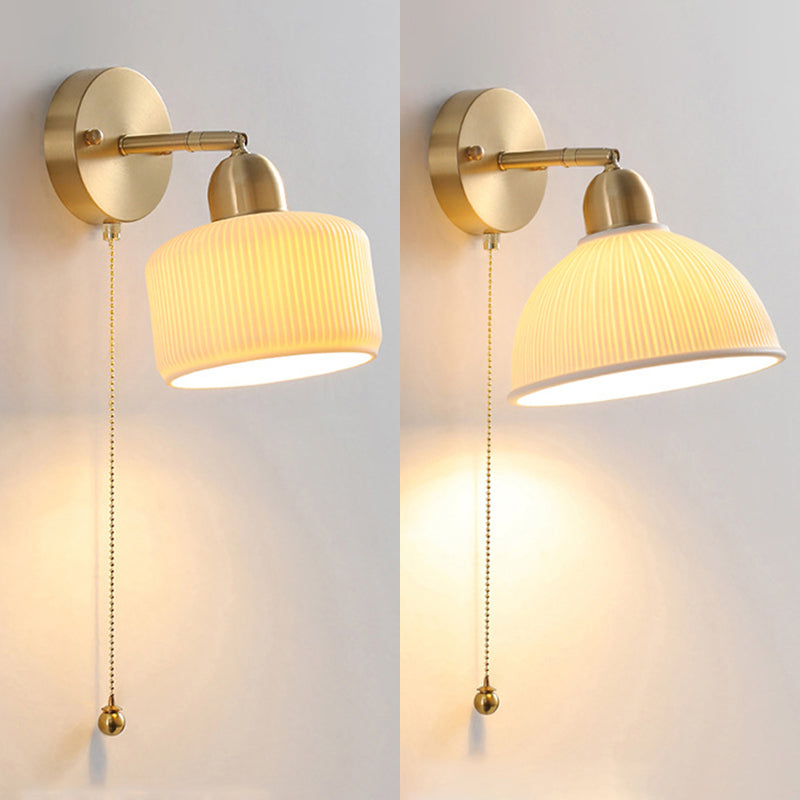 Postmodern Wall Lamp 1-Light Wall Mount Lamp with Ceramics Shade for Bedroom