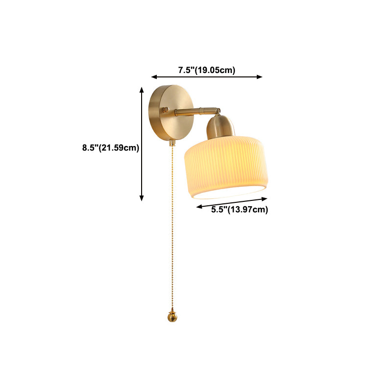 Postmodern Wall Lamp 1-Light Wall Mount Lamp with Ceramics Shade for Bedroom