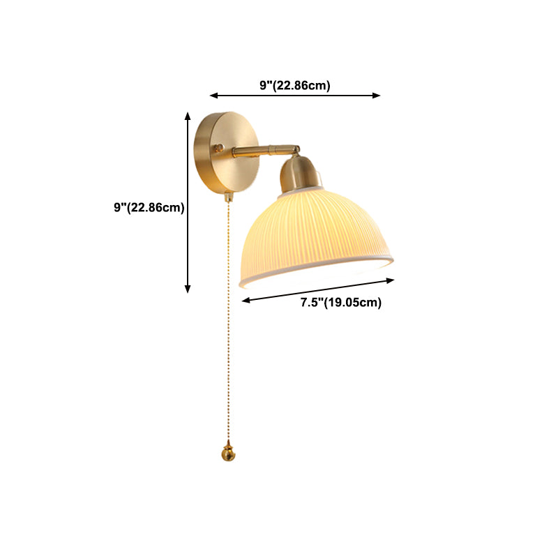 Postmodern Wall Lamp 1-Light Wall Mount Lamp with Ceramics Shade for Bedroom