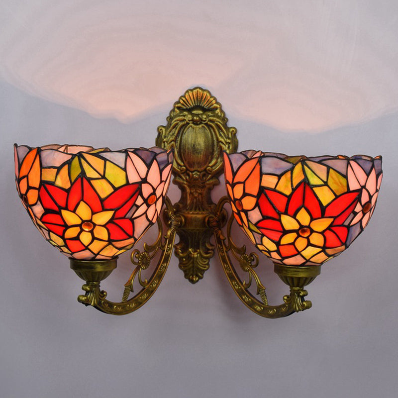 Tiffany Bell Vanity Lighting Glass 2-Light Vanity Lamp for Bathroom