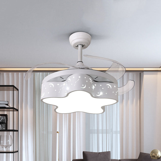 Lovely Color Ceiling Fan Light Fixture Modern LED Ceiling Flush Mount for Kids' Room