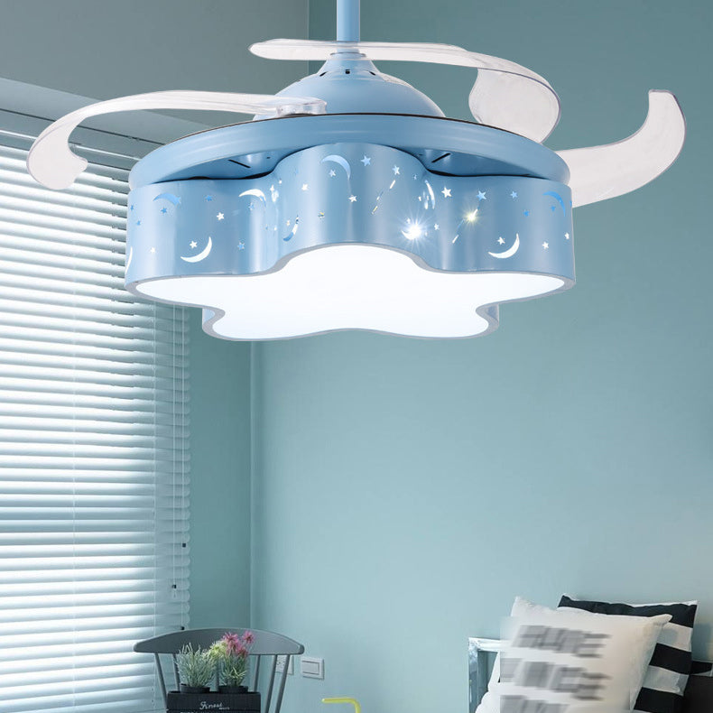 Lovely Color Ceiling Fan Light Fixture Modern LED Ceiling Flush Mount for Kids' Room