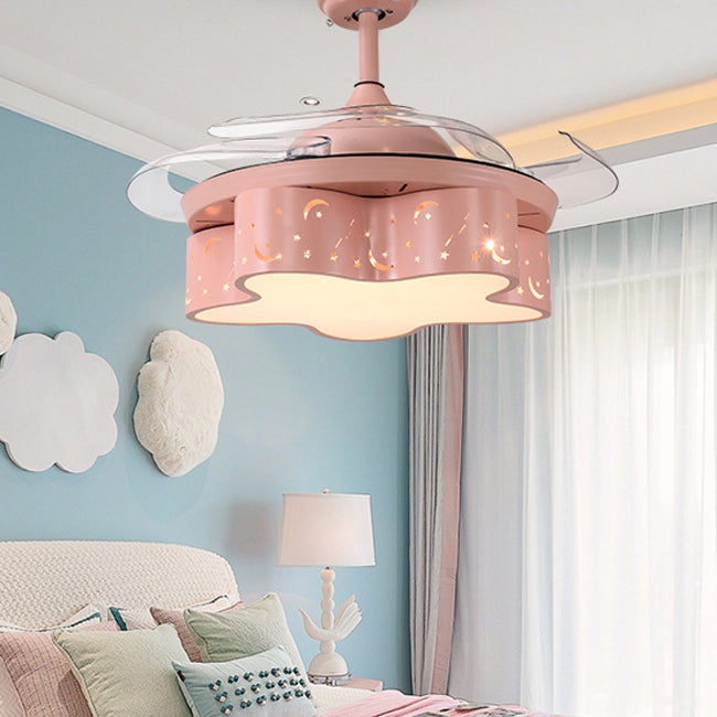 Lovely Color Ceiling Fan Light Fixture Modern LED Ceiling Flush Mount for Kids' Room