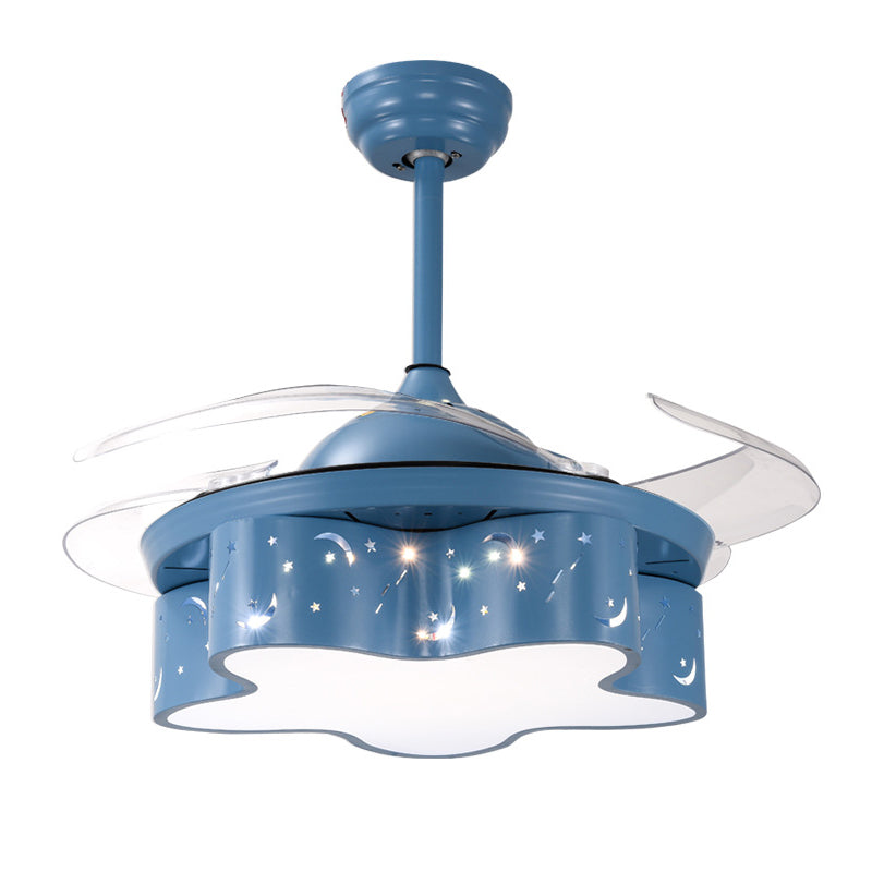Lovely Color Ceiling Fan Light Fixture Modern LED Ceiling Flush Mount for Kids' Room