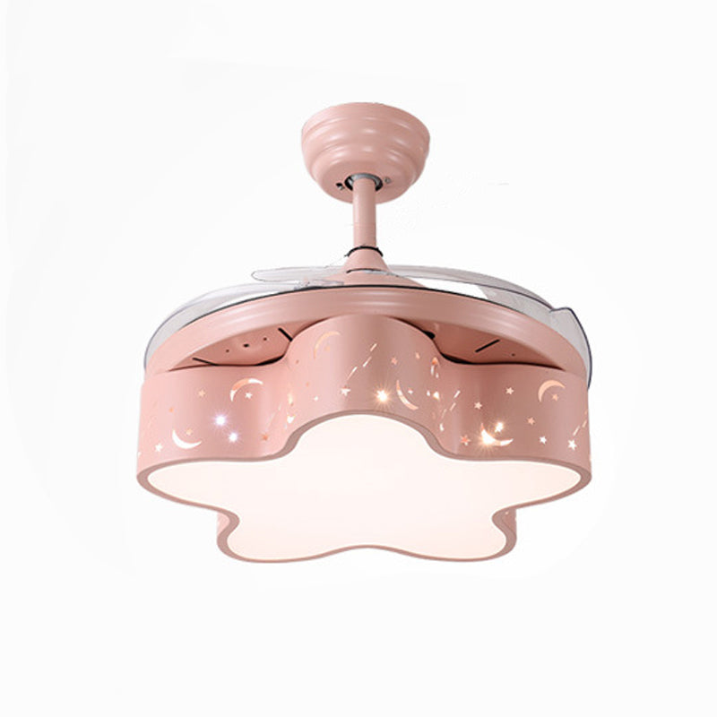 Lovely Color Ceiling Fan Light Fixture Modern LED Ceiling Flush Mount for Kids' Room