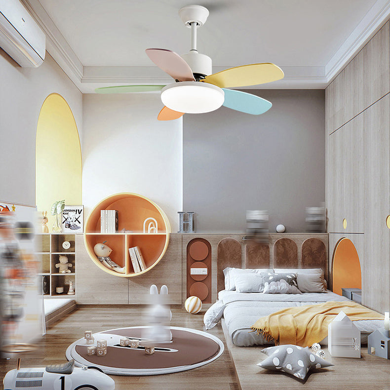 Simple Ceiling Fan Light Fixture Modern LED Ceiling Flush Mount for Kids' Room