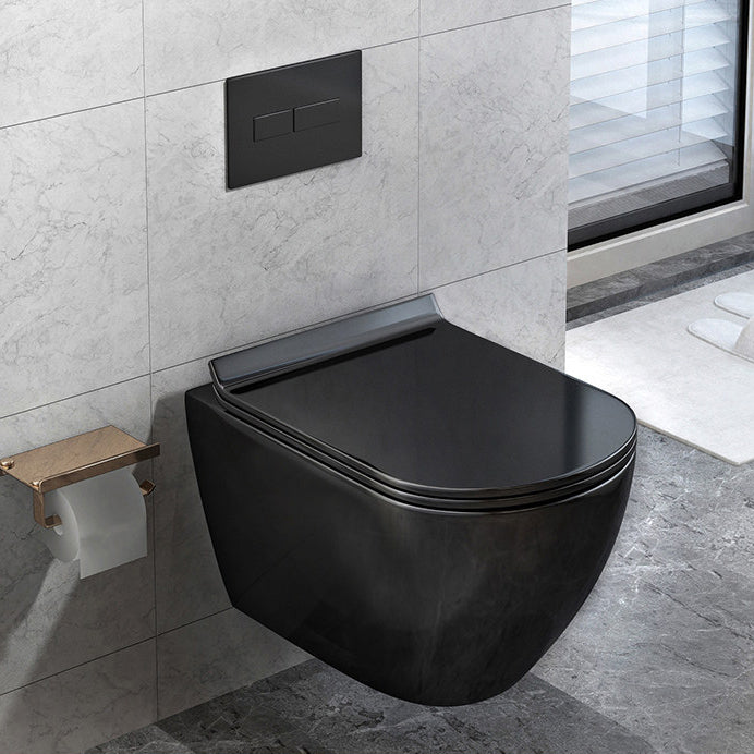 Wall Mount All-In-One Toilet Bowl Porcelain Contemporary Flush Toilet