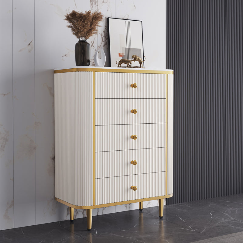14.82-inch Width Glam Storage Chest Stone Dresser with 5/6 Drawers