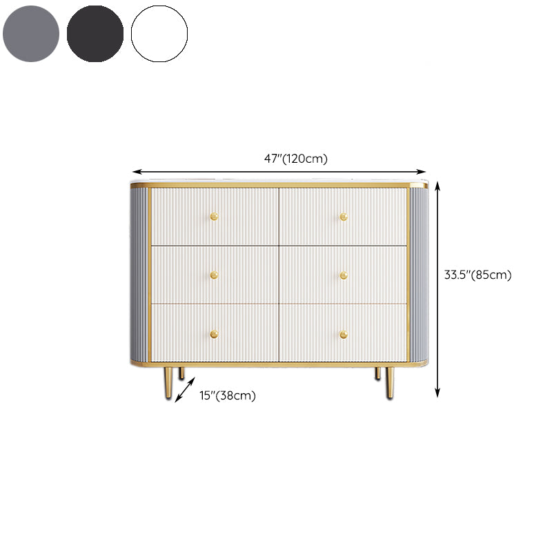 14.82-inch Width Glam Storage Chest Stone Dresser with 5/6 Drawers