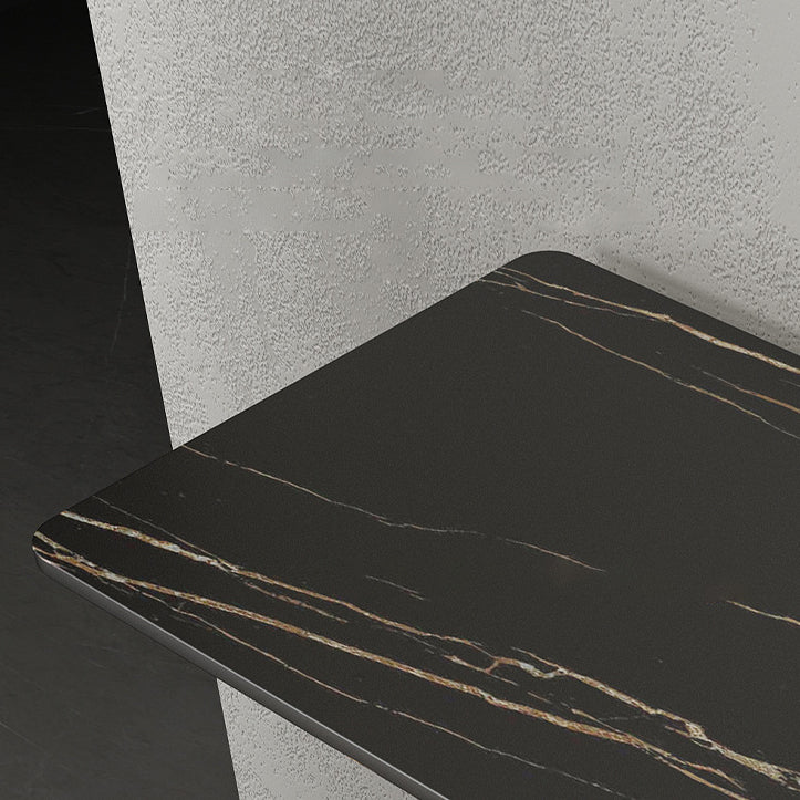 15" Wide Stone Contemporary Console Table Black Rectangle Sofa Table