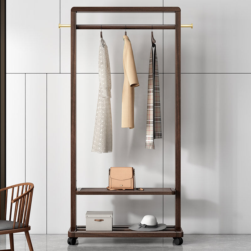 Contemporary Style Coat Hanger Solid Rubberwood Hooks Design Coat Rack for Living Room