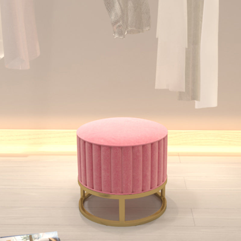 Glam Pouf Ottoman Velvet Upholstered Tear Resistant Round Ottoman with Chair Legs