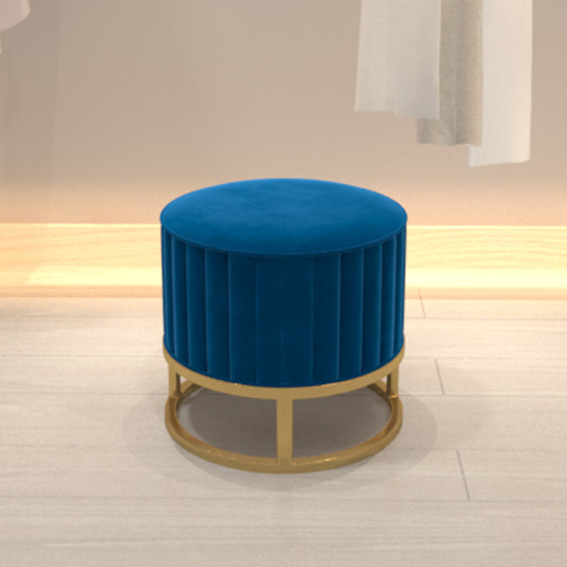Glam Pouf Ottoman Velvet Upholstered Tear Resistant Round Ottoman with Chair Legs