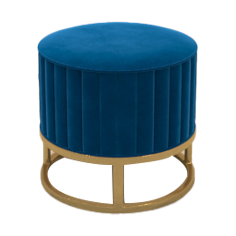 Glam Pouf Ottoman Velvet Upholstered Tear Resistant Round Ottoman with Chair Legs