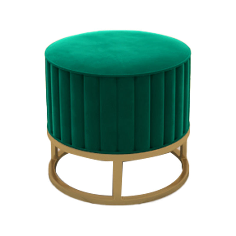 Glam Pouf Ottoman Velvet Upholstered Tear Resistant Round Ottoman with Chair Legs