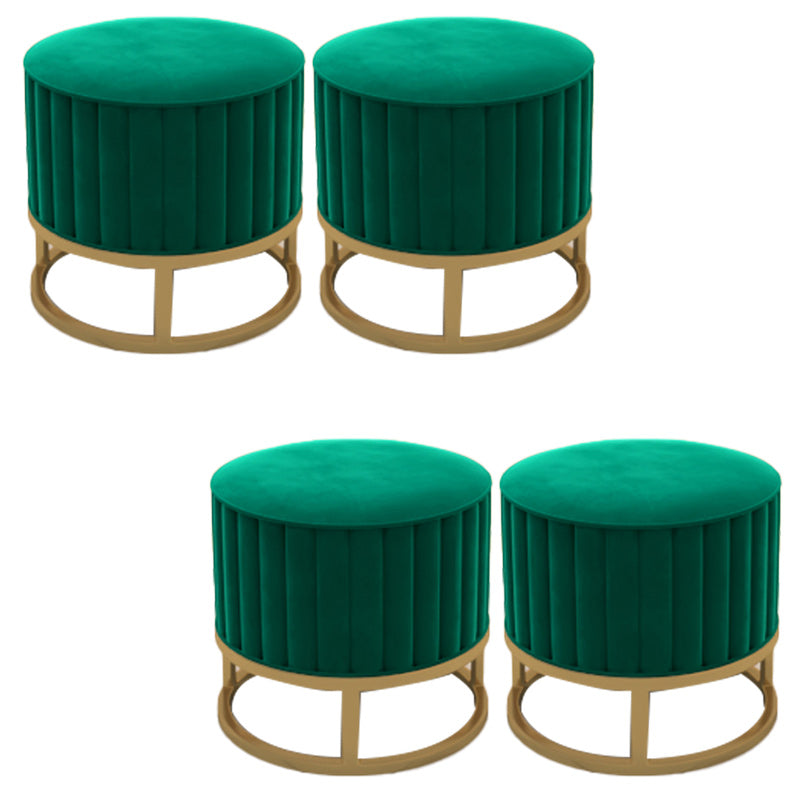 Glam Pouf Ottoman Velvet Upholstered Tear Resistant Round Ottoman with Chair Legs