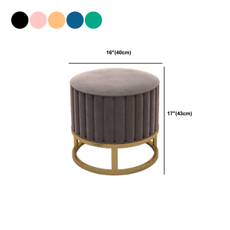 Glam Pouf Ottoman Velvet Upholstered Tear Resistant Round Ottoman with Chair Legs