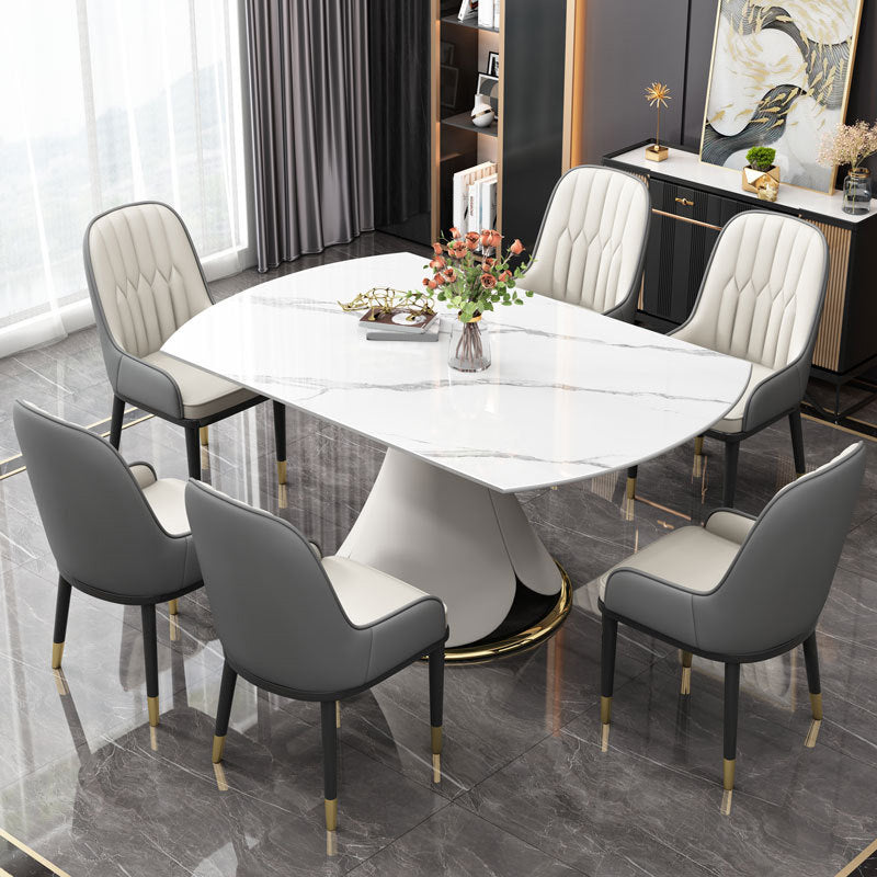 Contemporary Pedestal Dining Table Round Dinner Table for Home