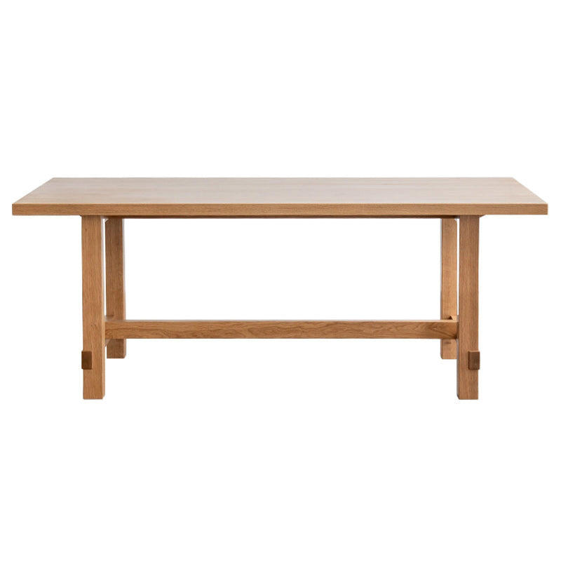 Modern Rectangle Dining Table Solid Wood Dinner Table with Trestle Base