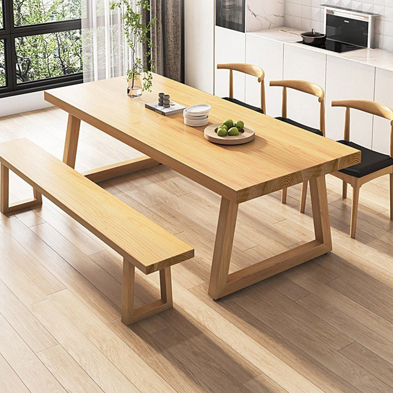 Sled Base Dining Table Contemporary Wood Dining Table for Home