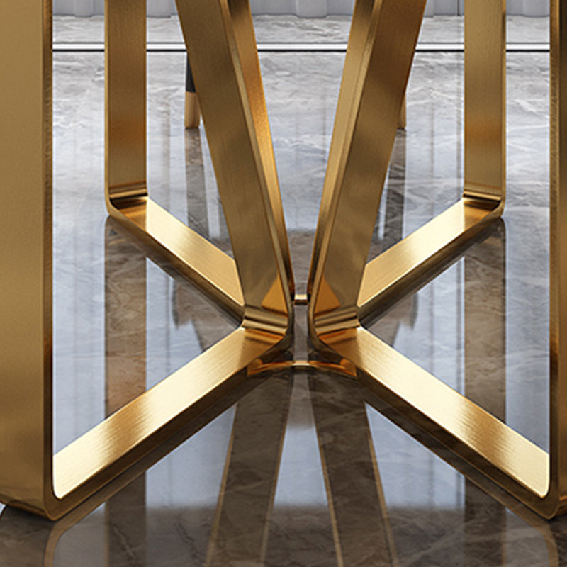 Traditional Luxury Metal Base Table Rectangle Dinner Table for Home